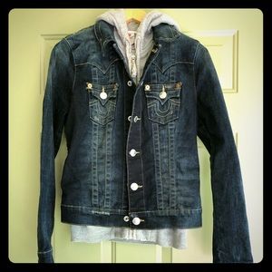 True Religion Jean Jacket with Hoodie attached